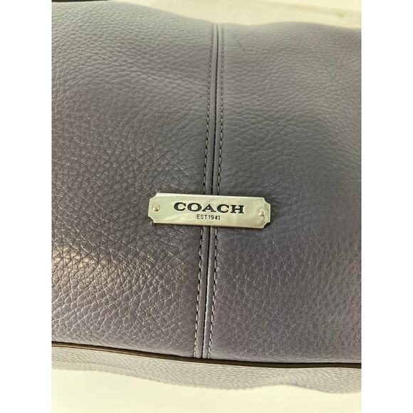 COACH F23960 PURPLE -GRAY PEBBLED LEATHER HOBO BAG - Picture 10 of 16